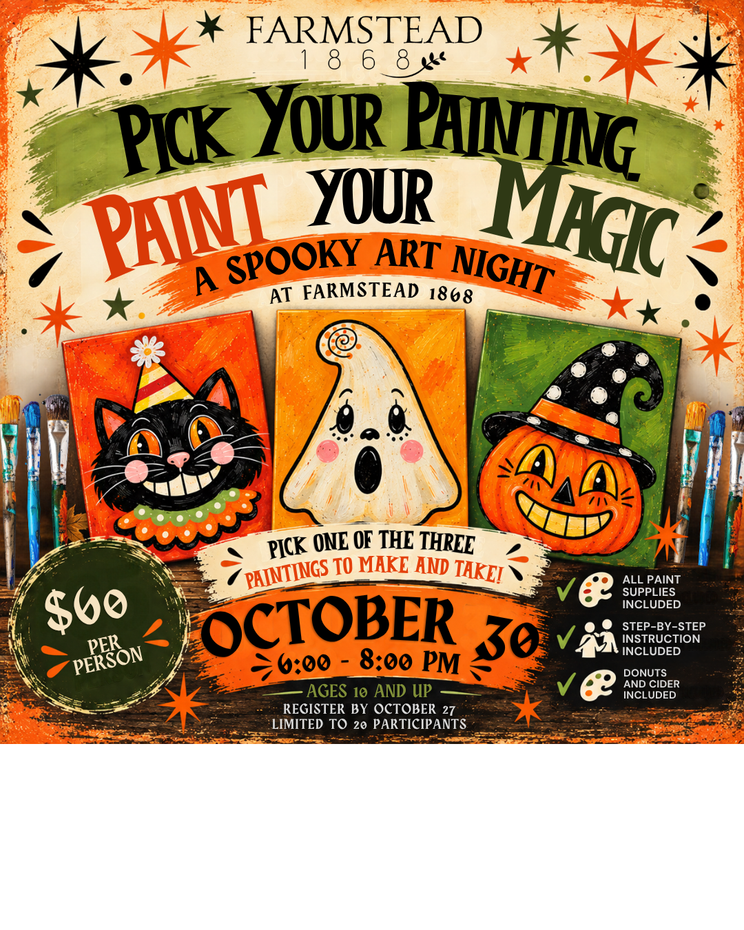 Halloween Sip & Paint at Farmstead 1868